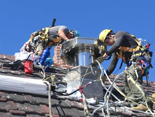 Protective chimney cap installed by Hull Chimney Sweep in Hull, MA