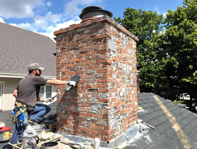 Completed chimney rebuild by Hull Chimney Sweep in Hull, MA