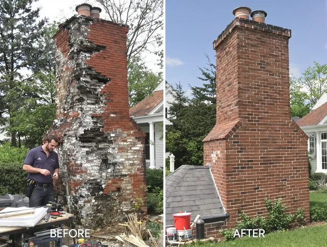 Hull Chimney Sweep performing a full chimney restoration in Hull, MA