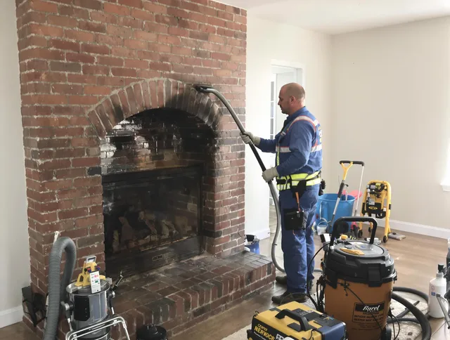 Hull Chimney Sweep expert performing detailed chimney sweep in Hull, MA