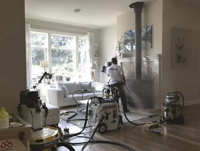 Soot removal service by Hull Chimney Sweep for a fireplace in Hull, MA